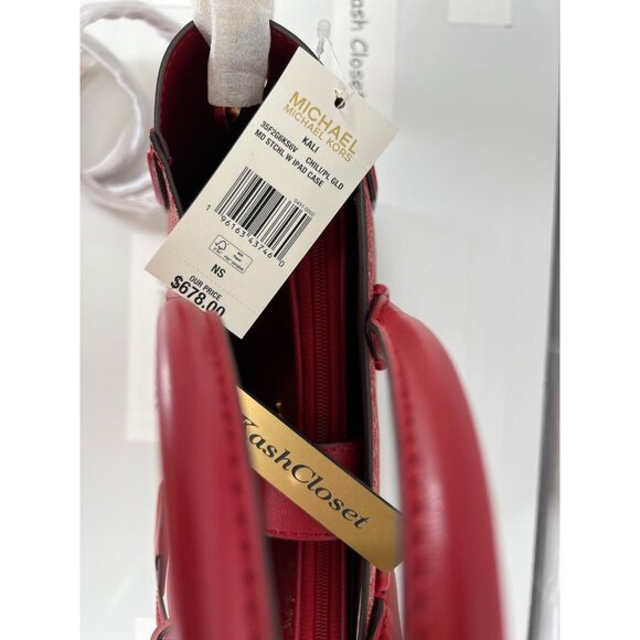 Michael Kors satchel kali medium ipad case tote shoulder bag chili pale gold - Picture 11 of 12